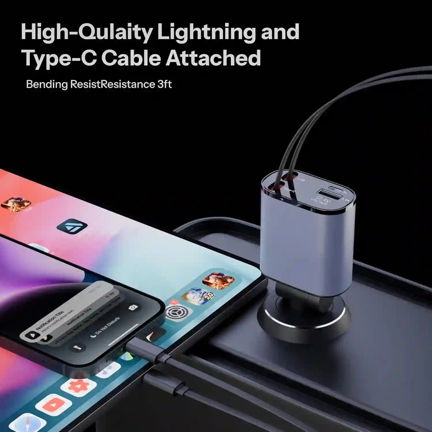 Buy Online 4 in 1 Retractable Char Charger Super Fast Charger - Elev Essentials