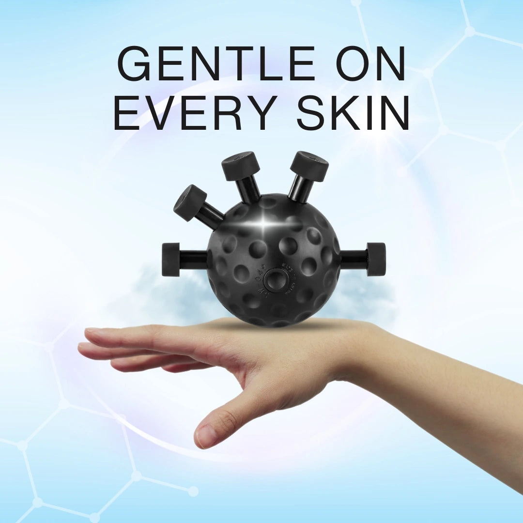 close-up of premium finger exerciser ball textured rubber material