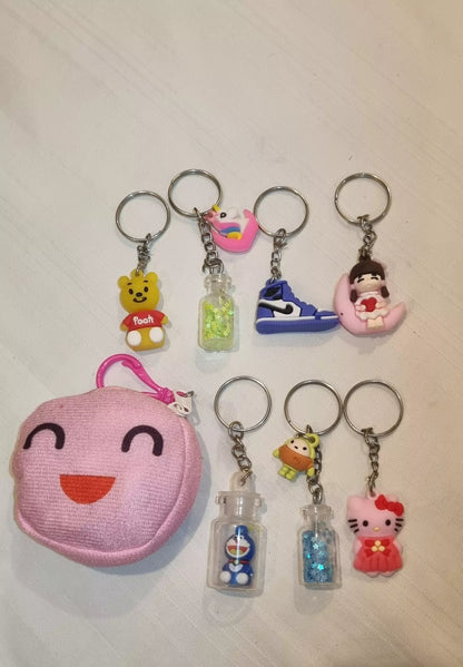 Navratri Kanjak Gift Box – Set of 9 Items with 7 Charming Keychains 2 Bags