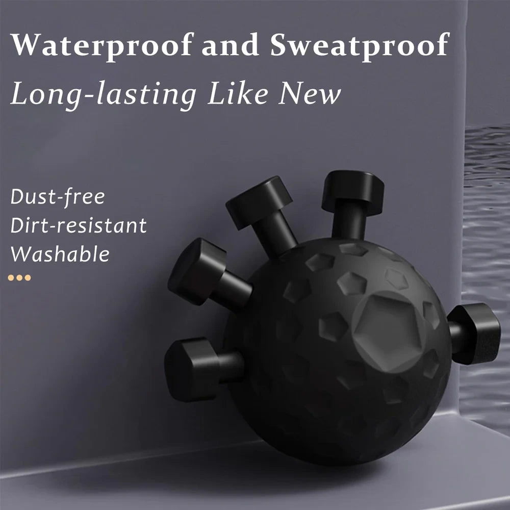 close-up of premium finger exerciser ball textured rubber material