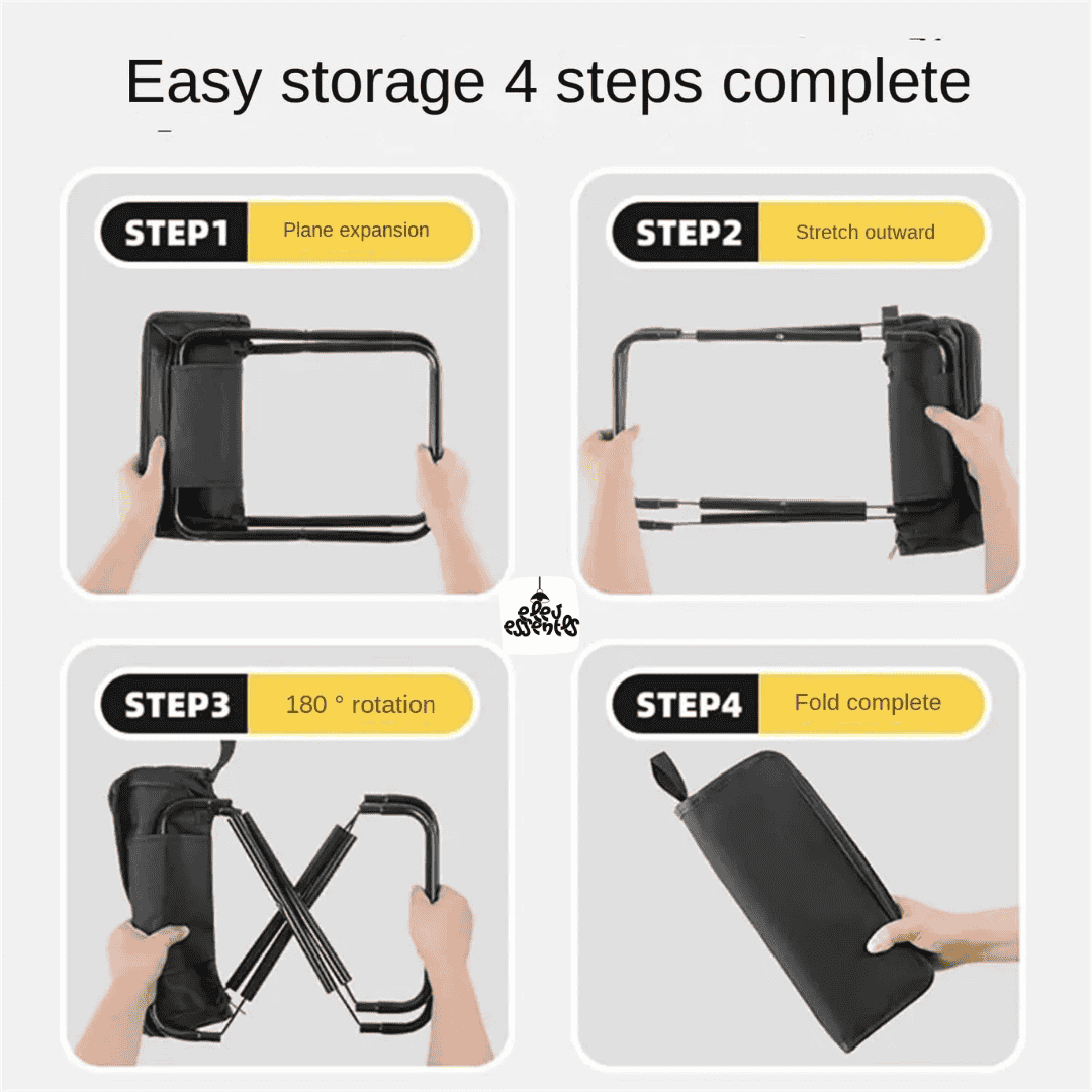 Foldable Ultralight Zipper Stool - Travel, Hiking, Barbecue & Outdoor Adventures