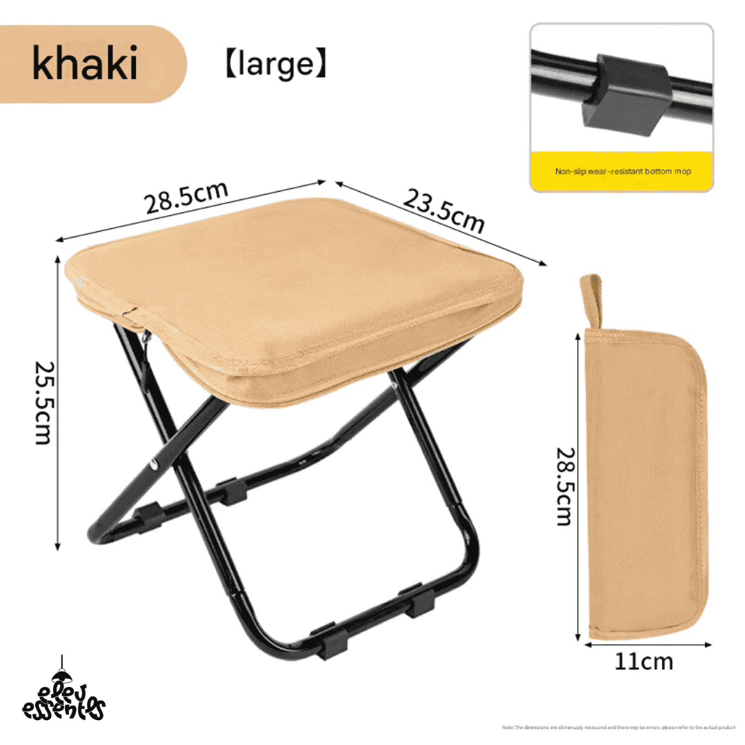 Foldable Zipper Stool Portable Stainless Steel Table - Elev Essentials