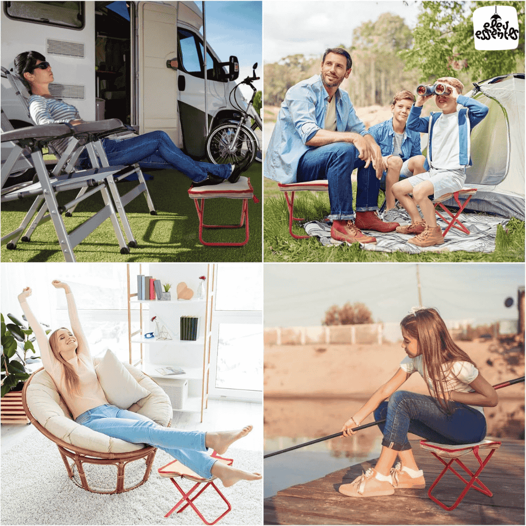 Foldable Zipper Stool Portable Stainless Steel Table - Elev Essentials