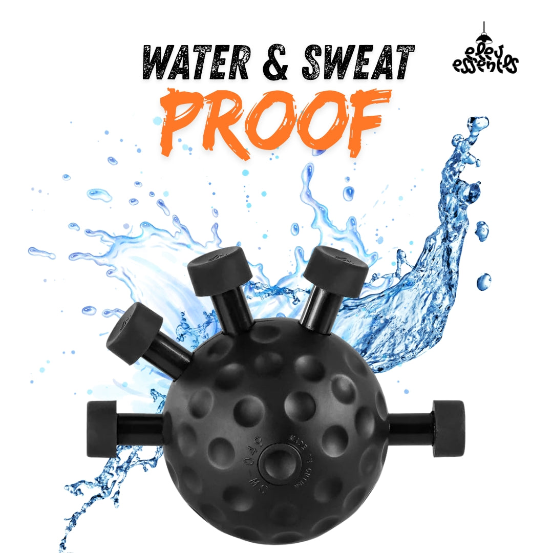 close-up of premium finger exerciser ball textured rubber material